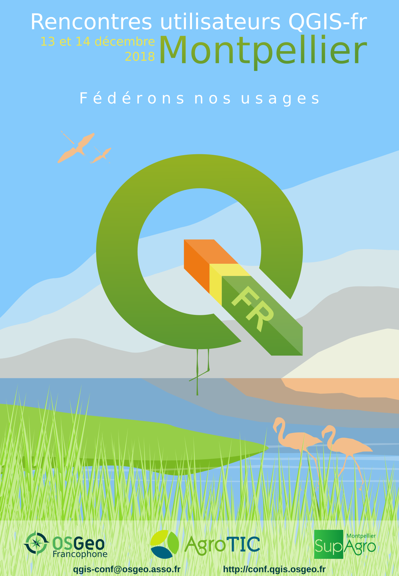 Affiche Rencontres Utilisateurs QGIS 2018