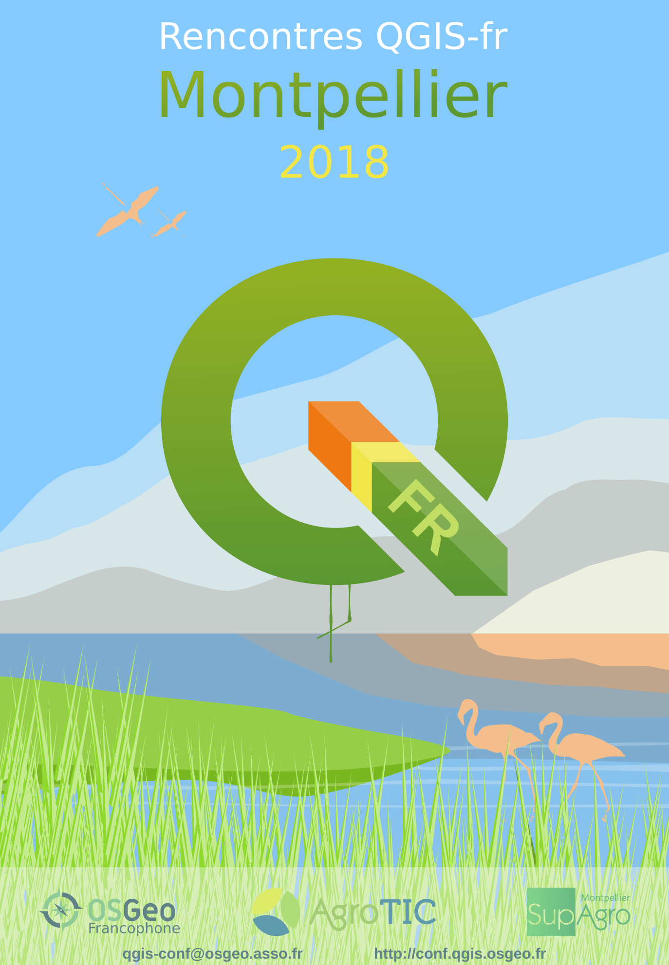 Affiche bis Rencontres Utilisateurs QGIS 2018
